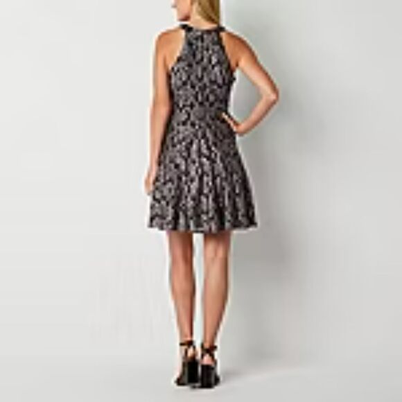 R&M Collection Halter dress Black Silver Size 6 - Picture 16 of 16